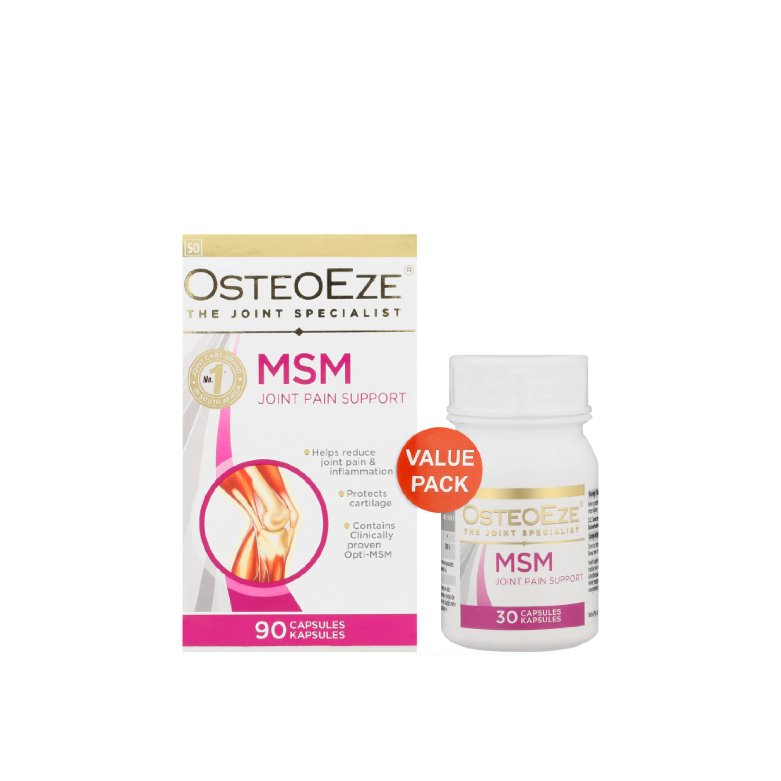 OsteoEze MSM Joint Pain Support 90 Capsules (+30)